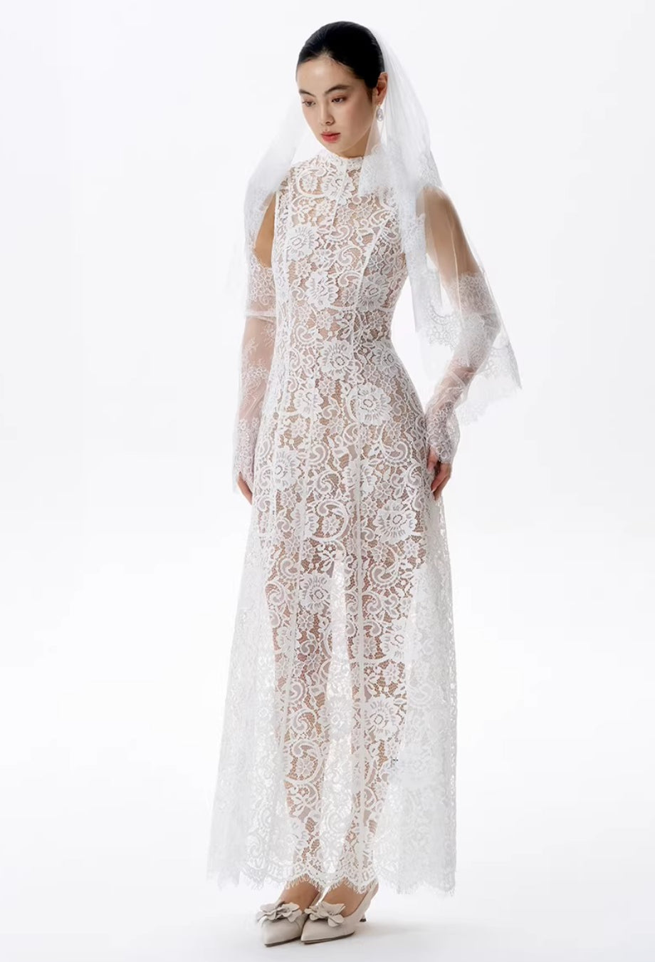 Kinsley Lace Midi Dress White (Version 2)