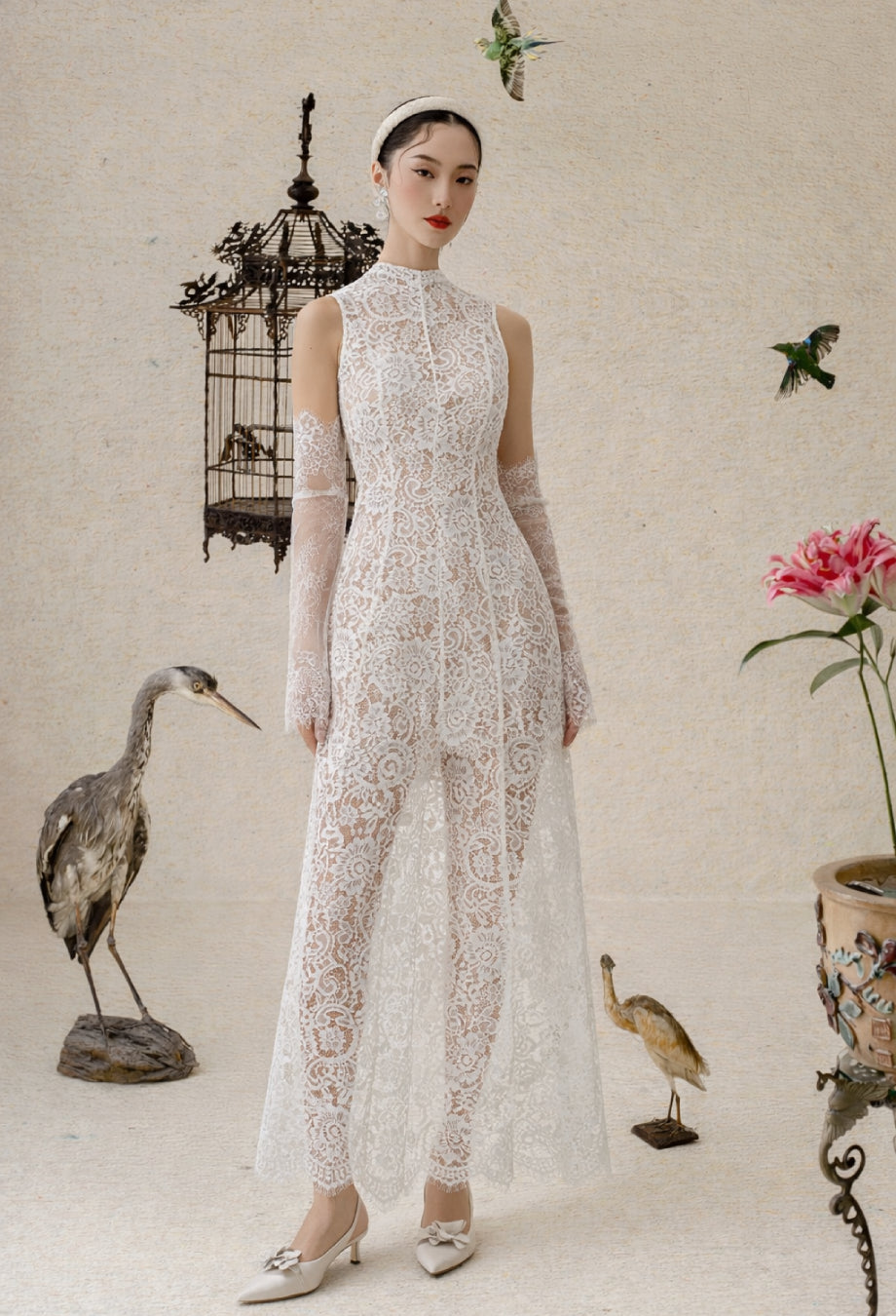 Kinsley Lace Midi Dress White (Version 2)