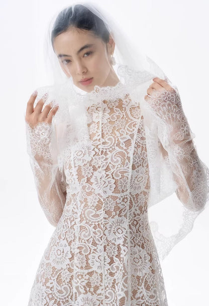 Kinsley Lace Midi Dress White (Version 2)