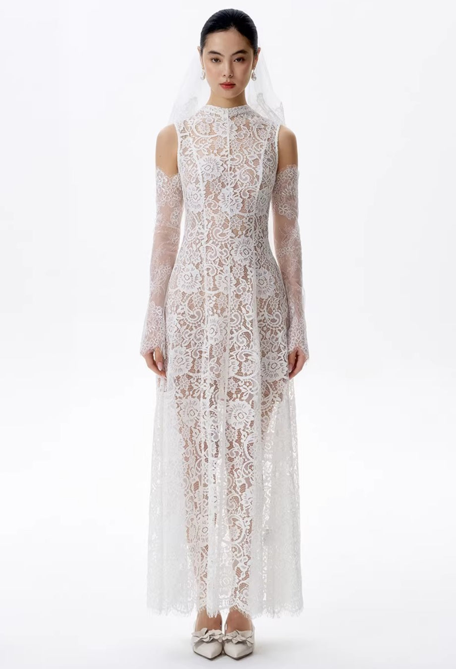 Kinsley Lace Midi Dress White (Version 2)