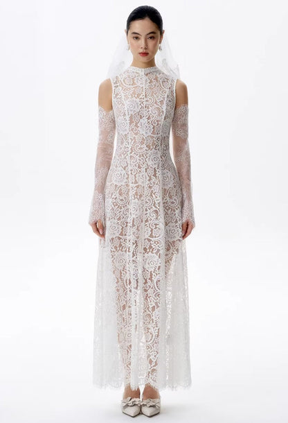 Kinsley Lace Midi Dress White (Version 2)