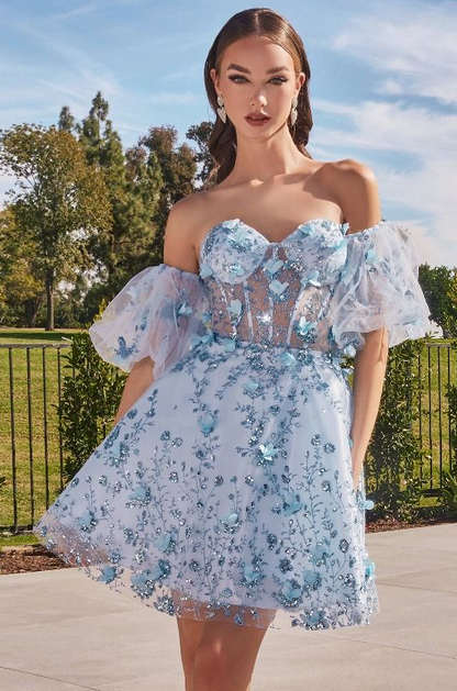 Evie Mini Dress FLORAL STRAPLESS SHORT DRESS