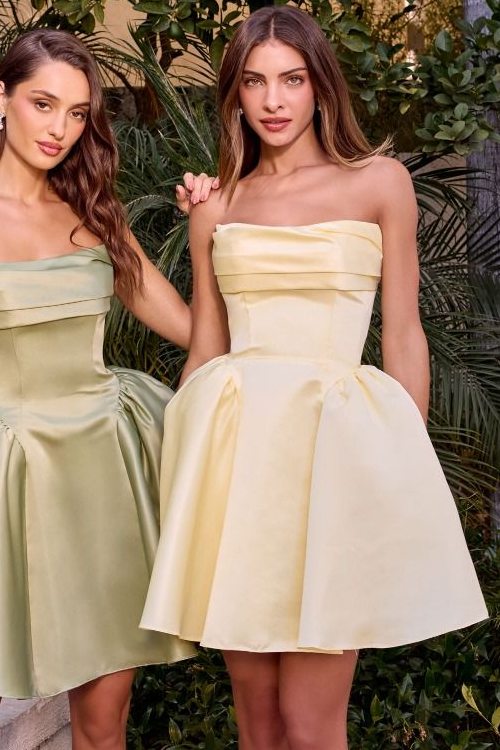 Amaya Mini Dress Strapless Mikado A- Cocktail Dress
