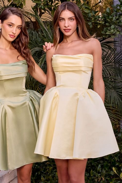 Amaya Mini Dress Strapless Mikado A- Cocktail Dress