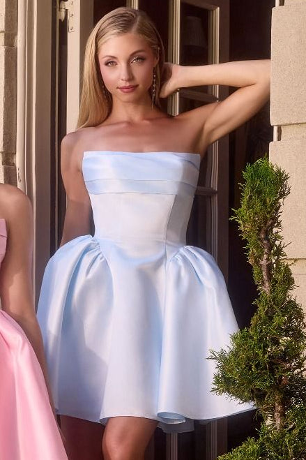 Amaya Mini Dress Strapless Mikado A- Cocktail Dress