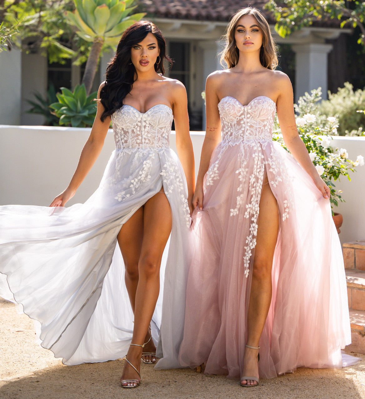 SOLAINE GOWN HAZE BLUE STRAPLESS BUSTIER CORSET A- DRESS