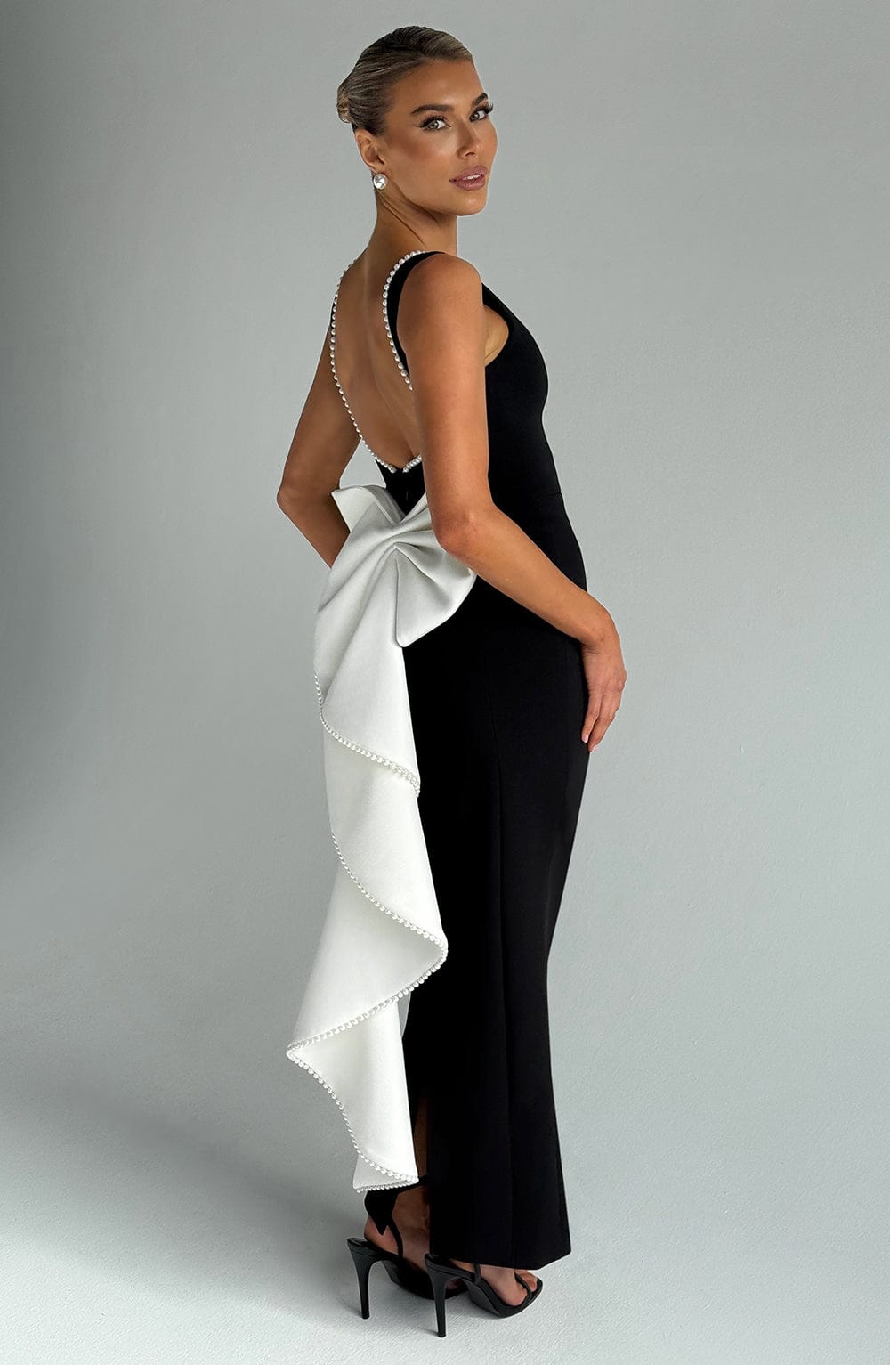 Lana Midaxi Dress Black/White
