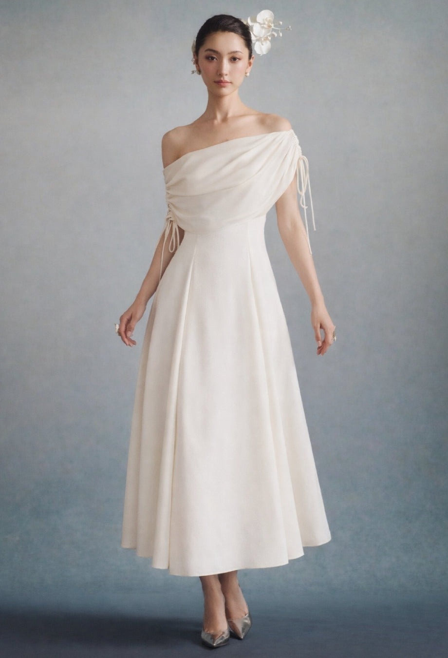 Lauren Midi Dress Ivory