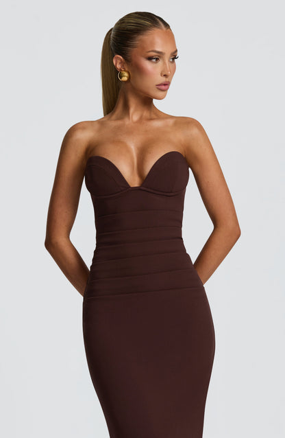 Lindsey Maxi Dress Plum Brown