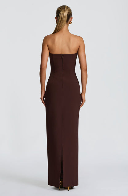 Lindsey Maxi Dress Plum Brown