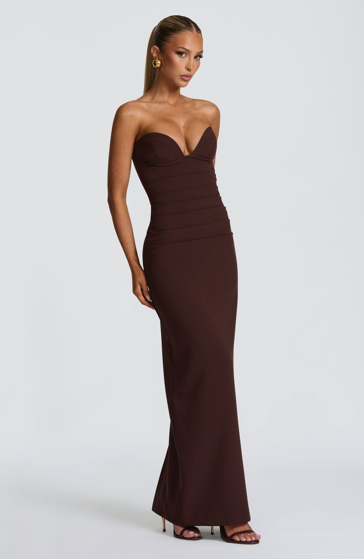 Lindsey Maxi Dress Plum Brown