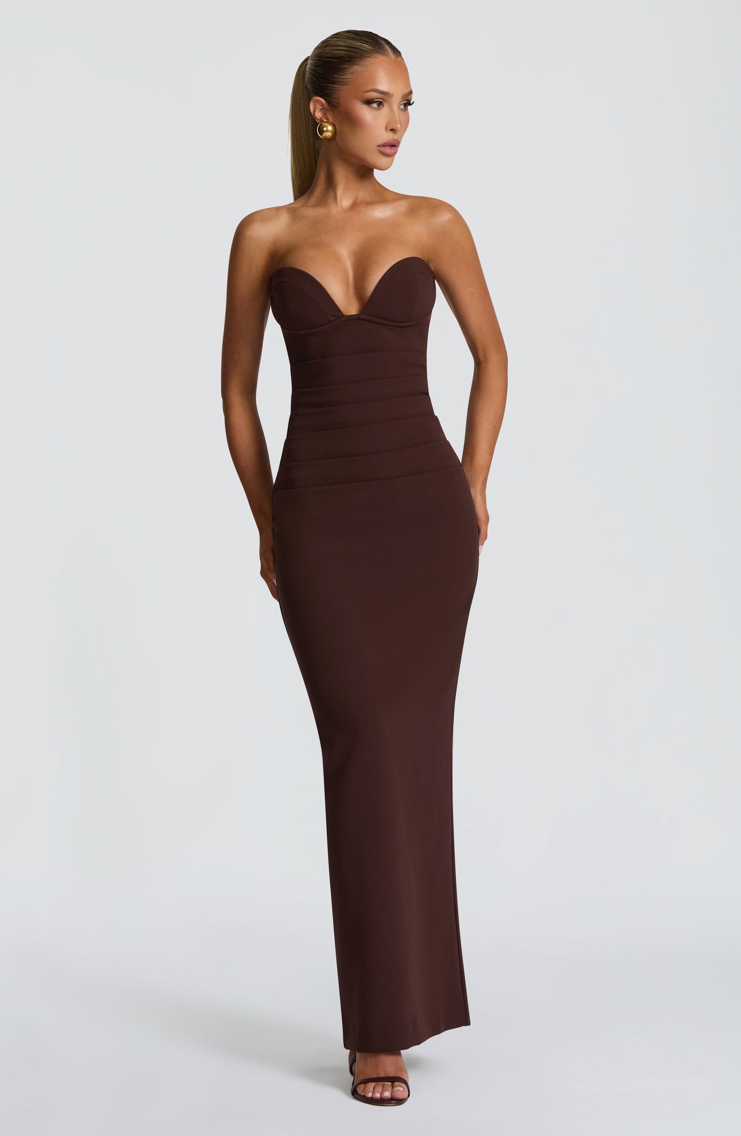Lindsey Maxi Dress Plum Brown