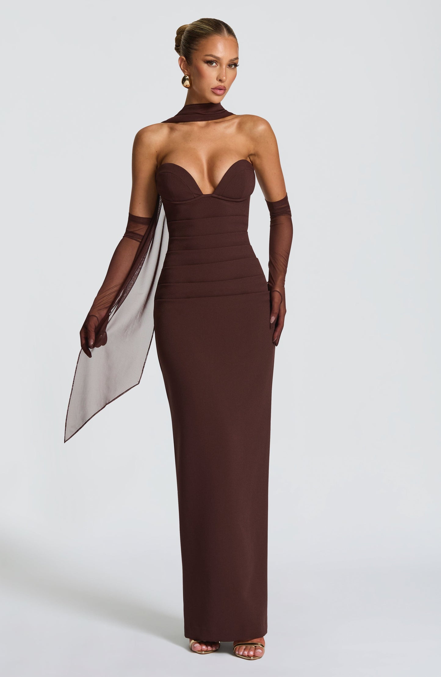 Lindsey Maxi Dress Plum Brown