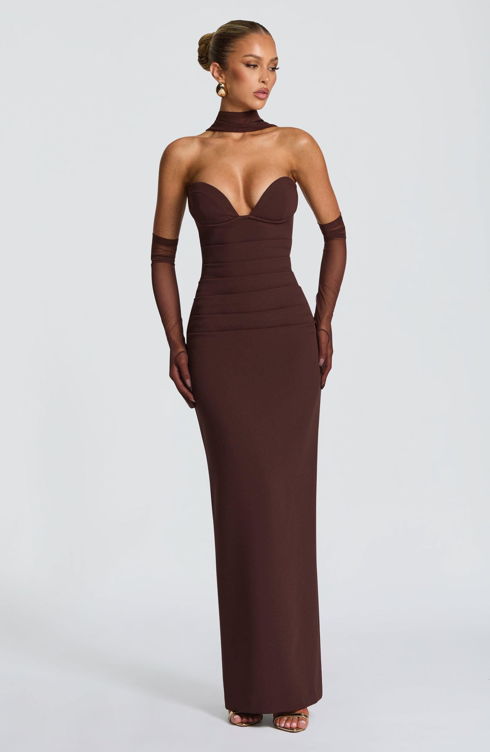 Lindsey Maxi Dress Plum Brown