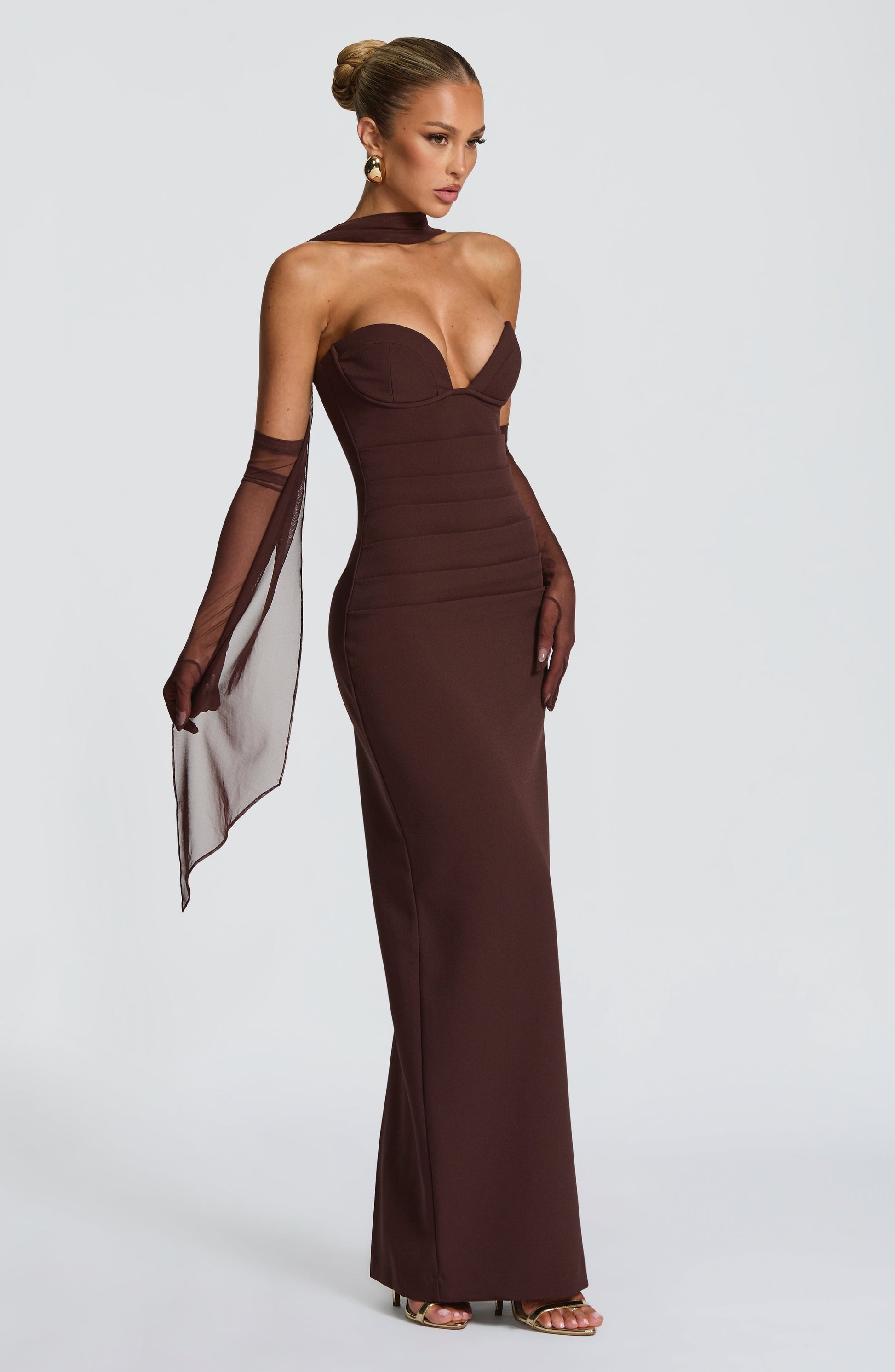 Lindsey Maxi Dress Plum Brown