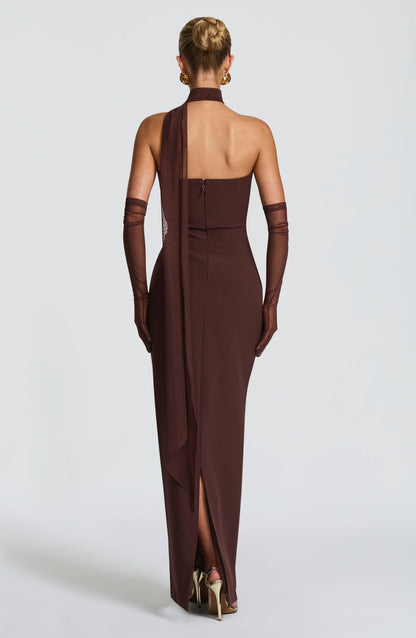 Lindsey Maxi Dress Plum Brown