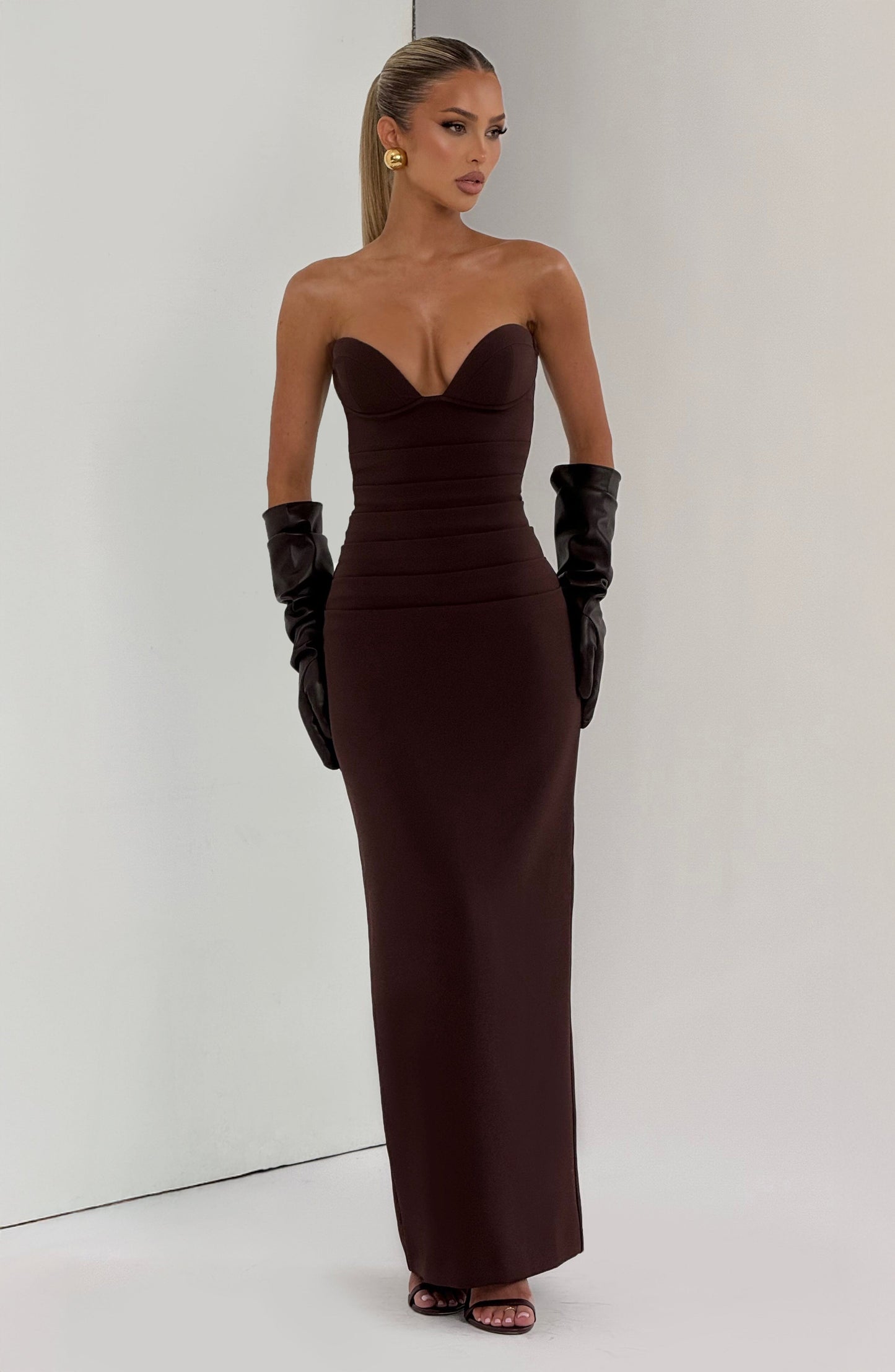 Lindsey Maxi Dress Plum Brown