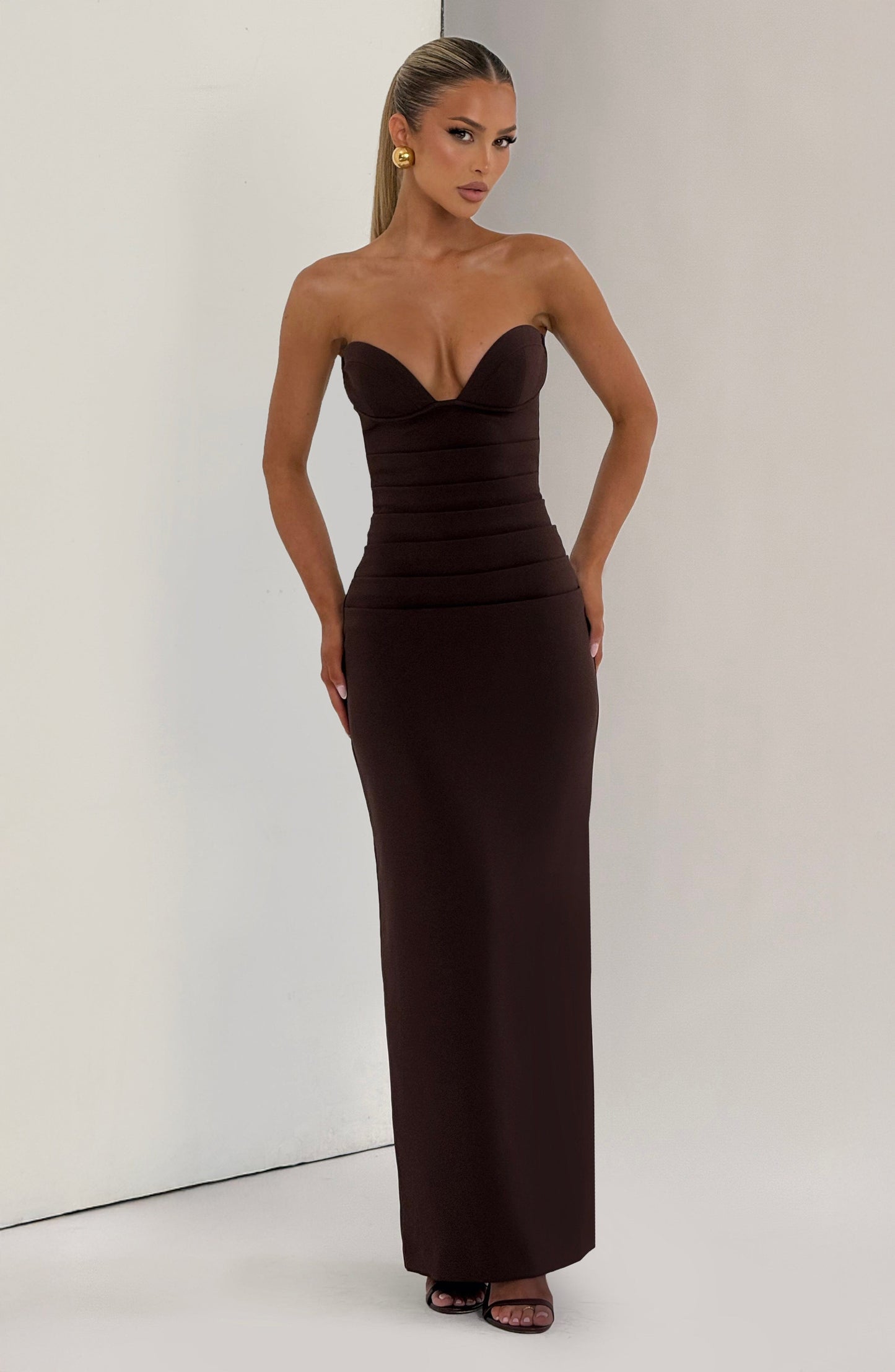 Lindsey Maxi Dress Plum Brown