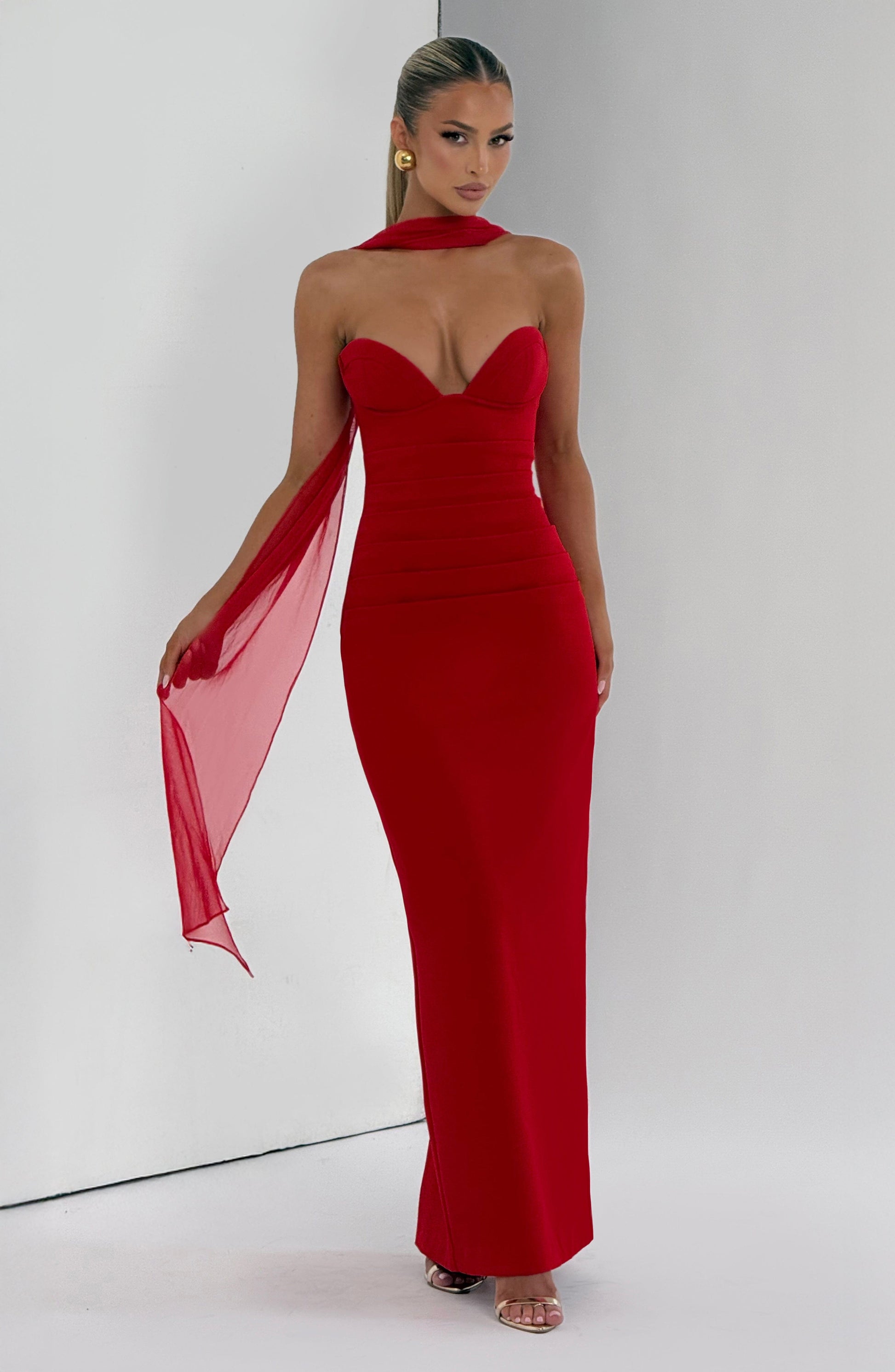 Lindsey Maxi Dress Red