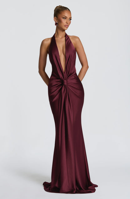 Linette Gown Cherry Lacquer