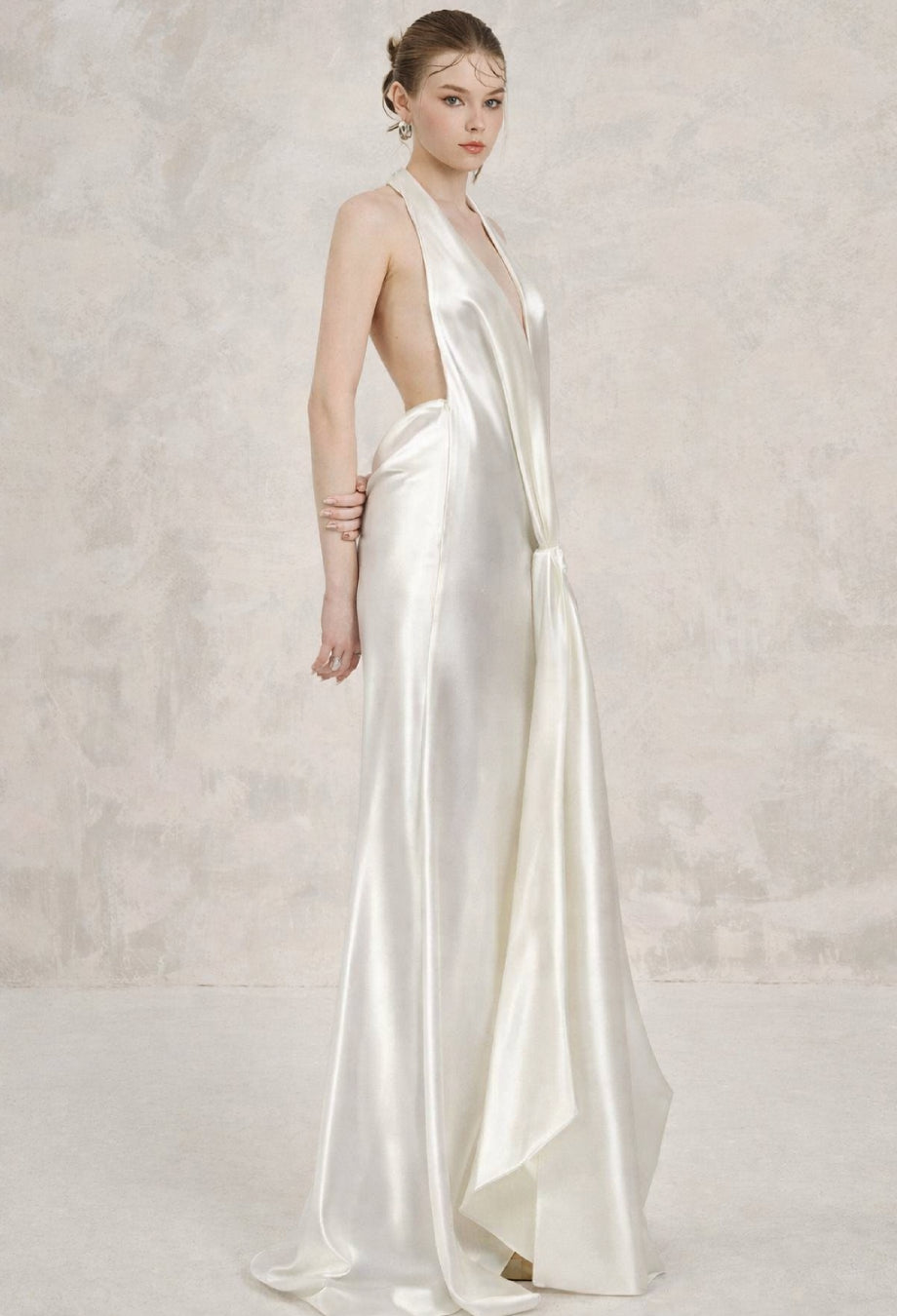 Linette Satin Gown Ivory