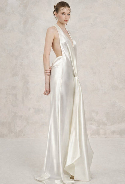 Linette Satin Gown Ivory