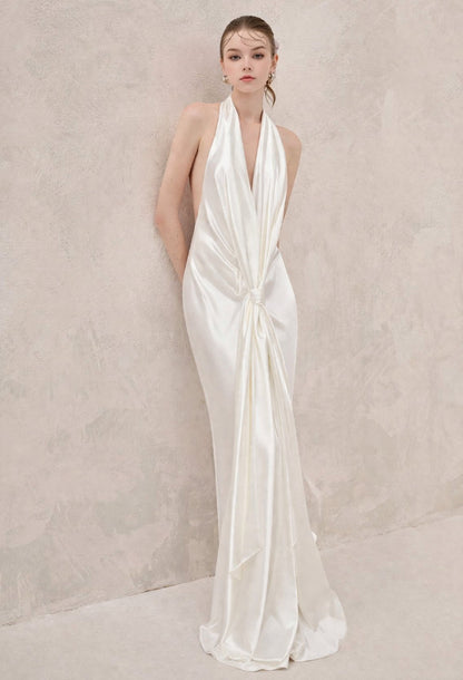 Linette Satin Gown Ivory