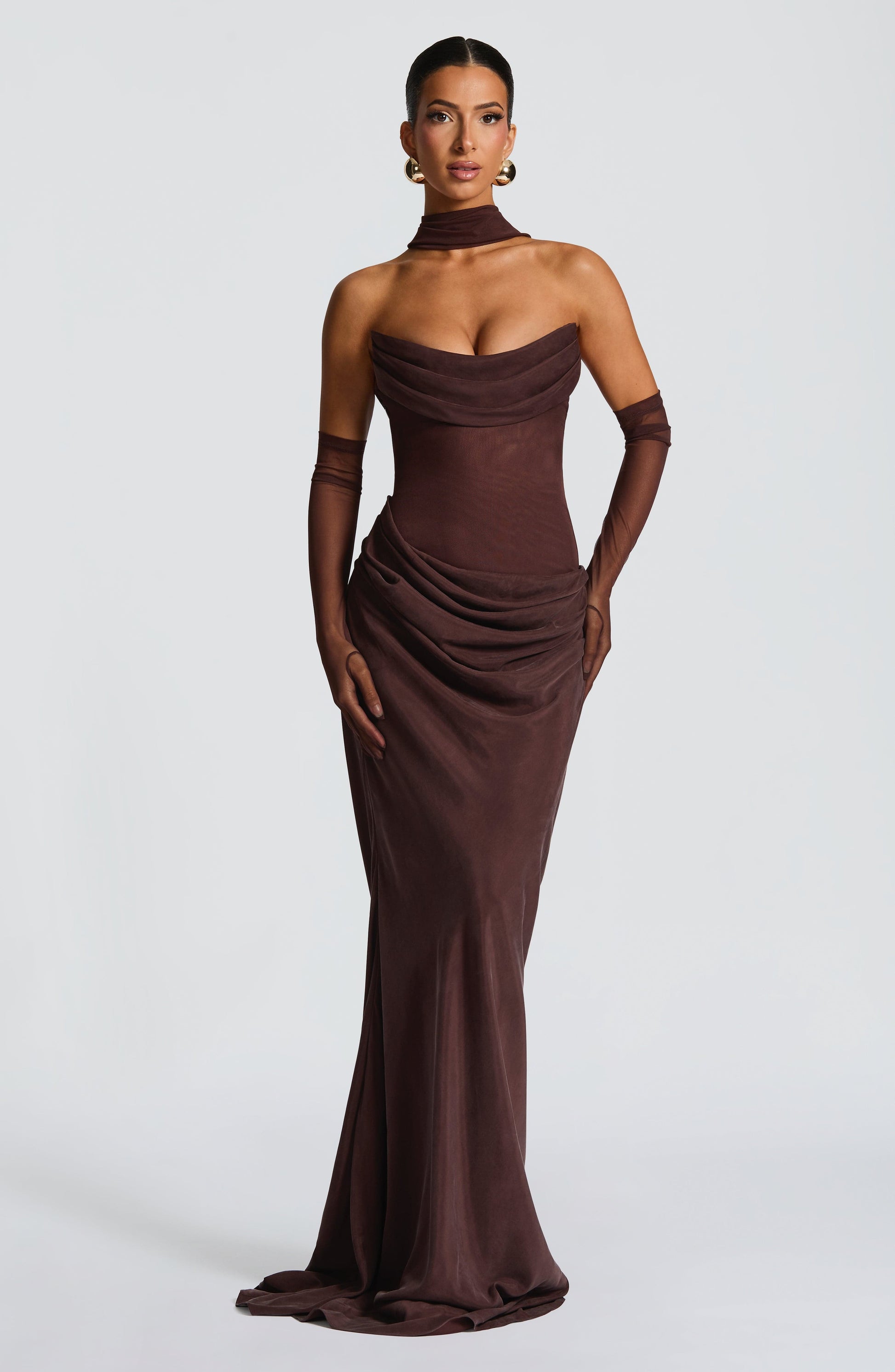 Liora Maxi Dress Plum Brown