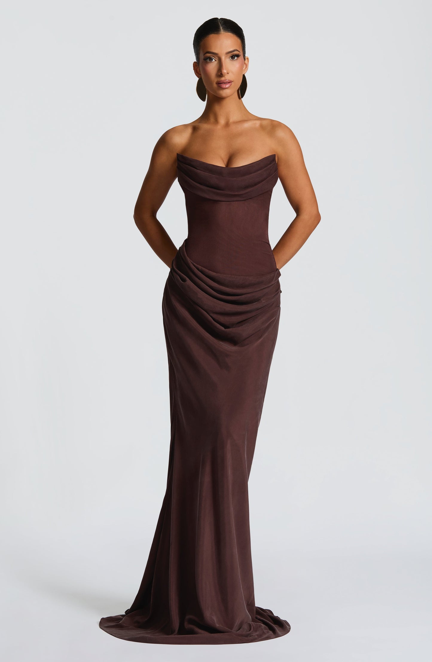 Liora Maxi Dress Plum Brown