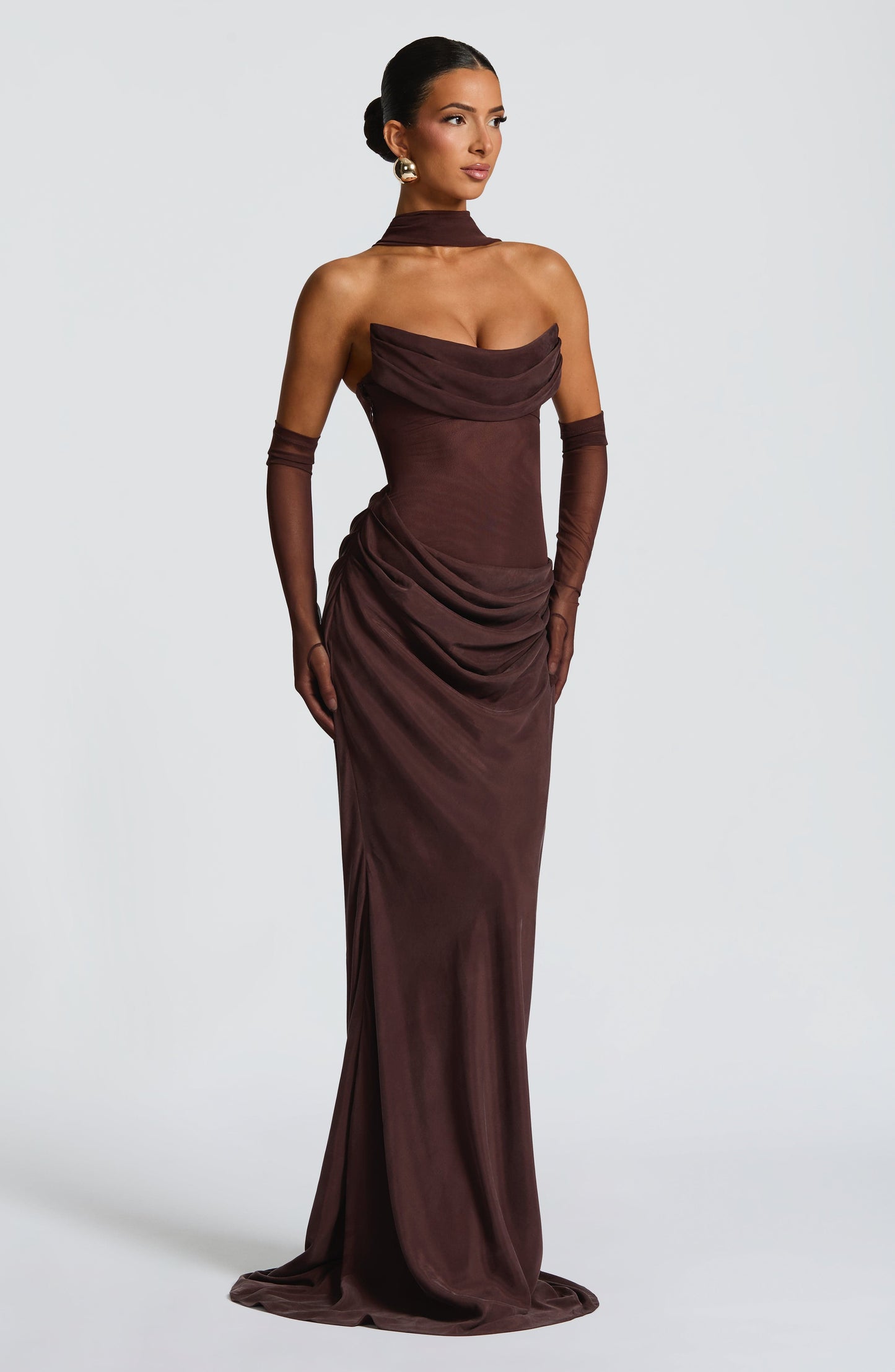 Liora Maxi Dress Plum Brown