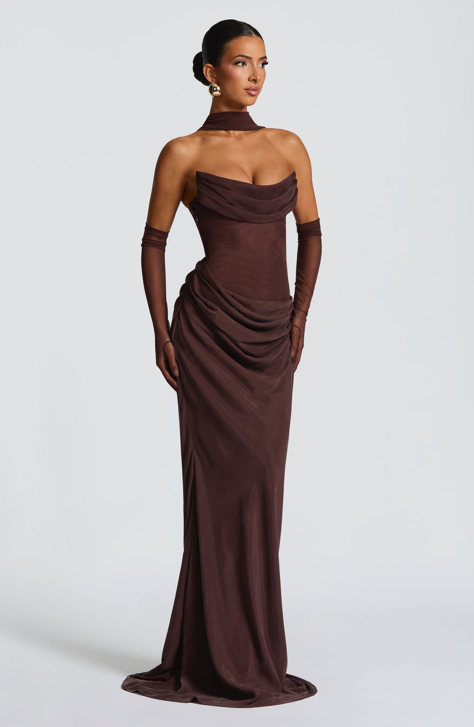 Liora Maxi Dress Plum Brown