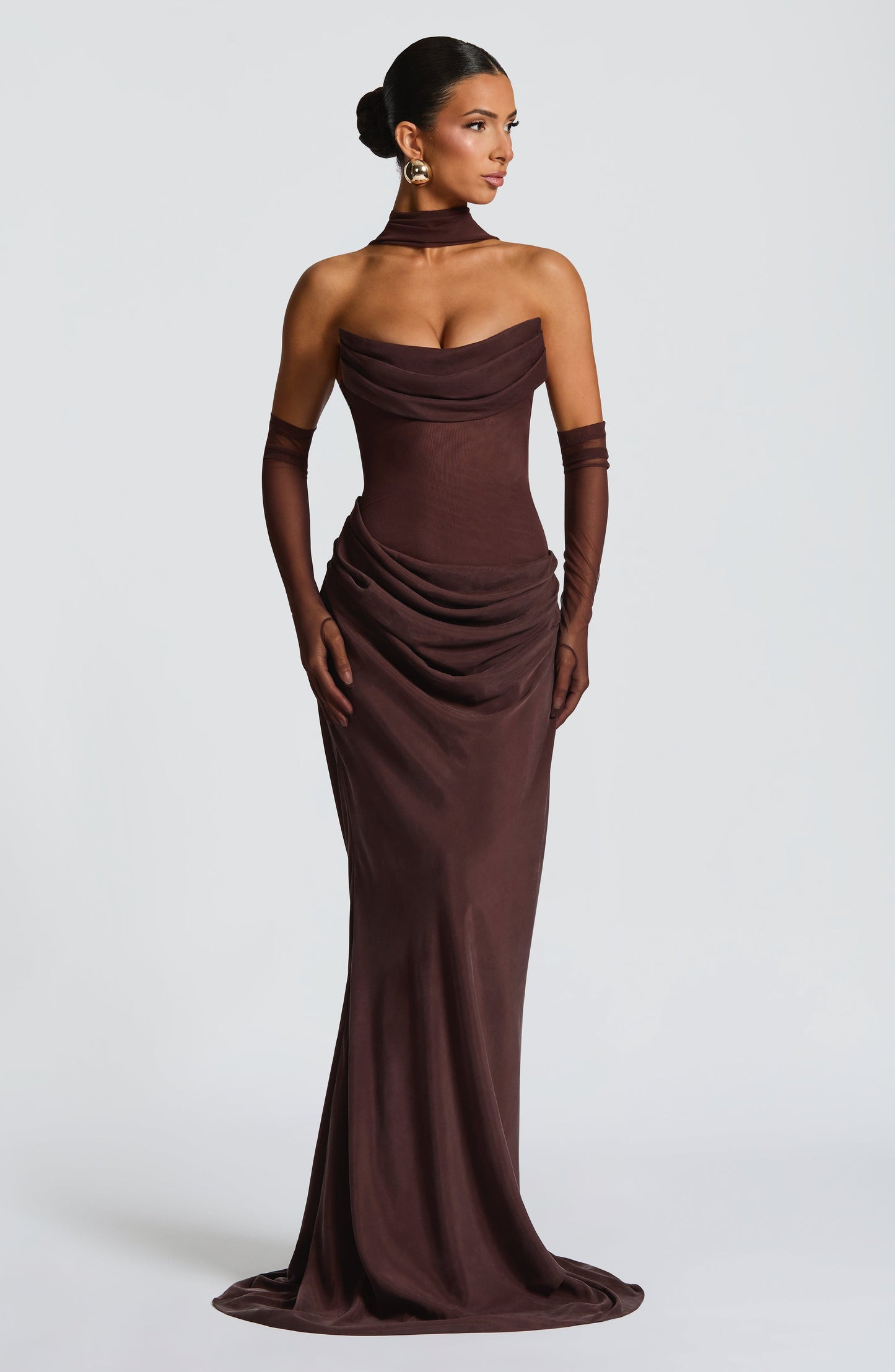 Liora Maxi Dress Plum Brown