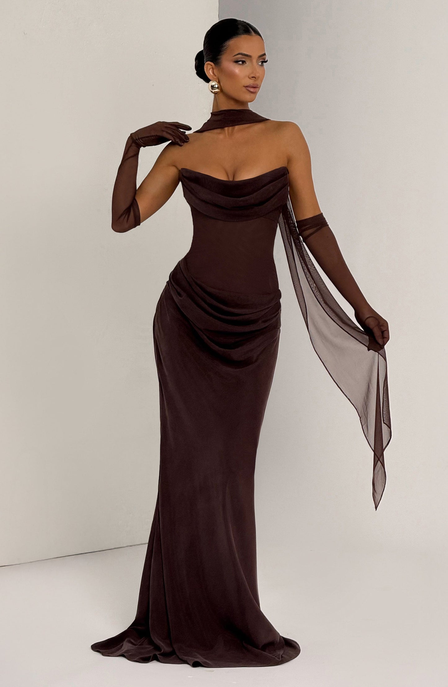 Liora Maxi Dress Plum Brown