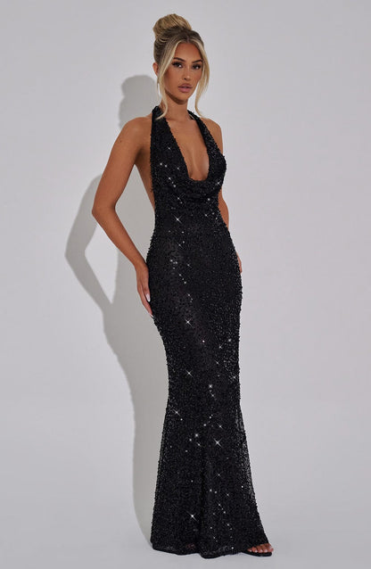 Lorena Maxi Dress Black Lined