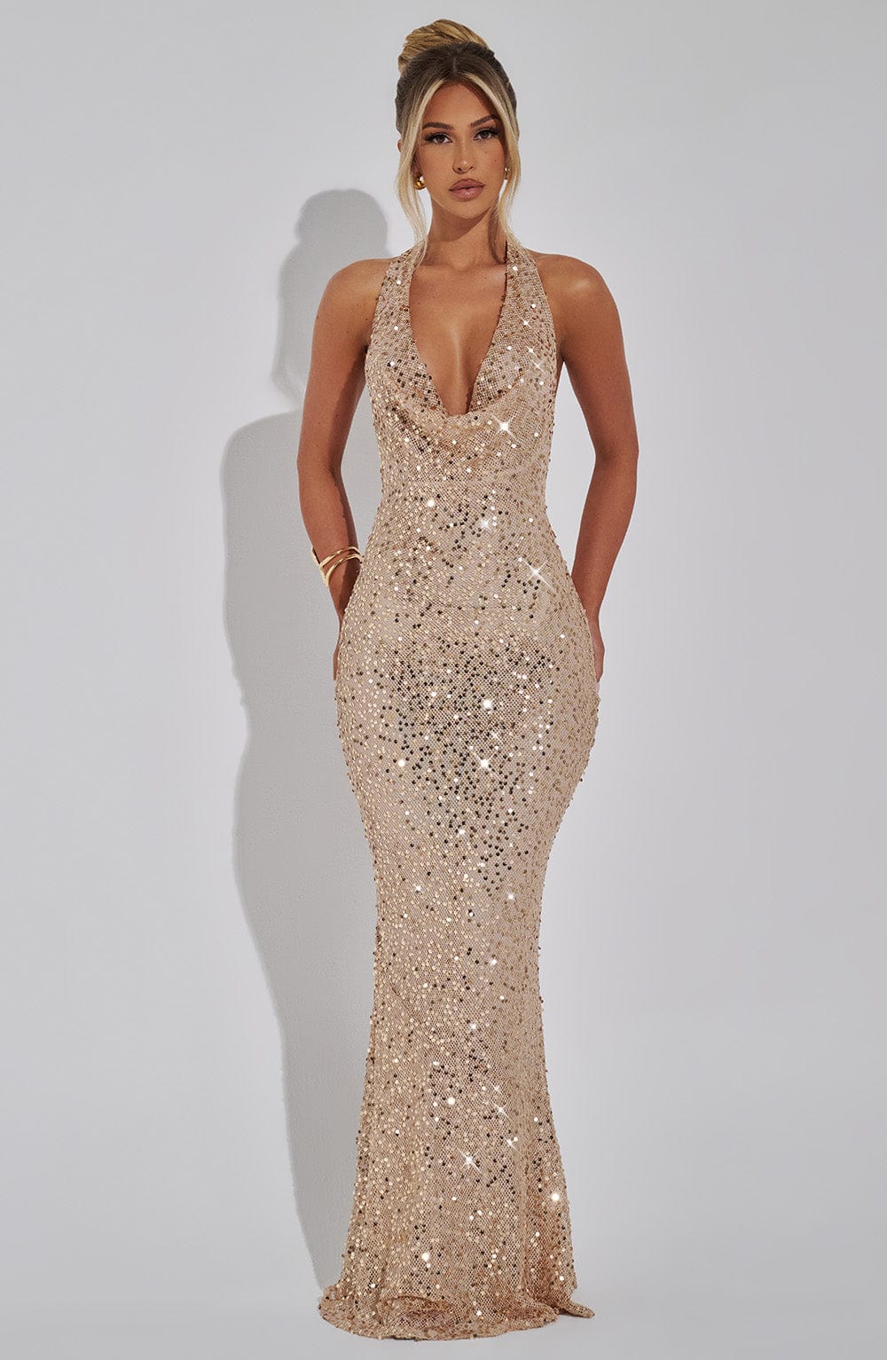 Lorena Maxi Dress Gold Lined