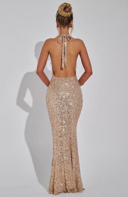 Lorena Maxi Dress Gold Lined