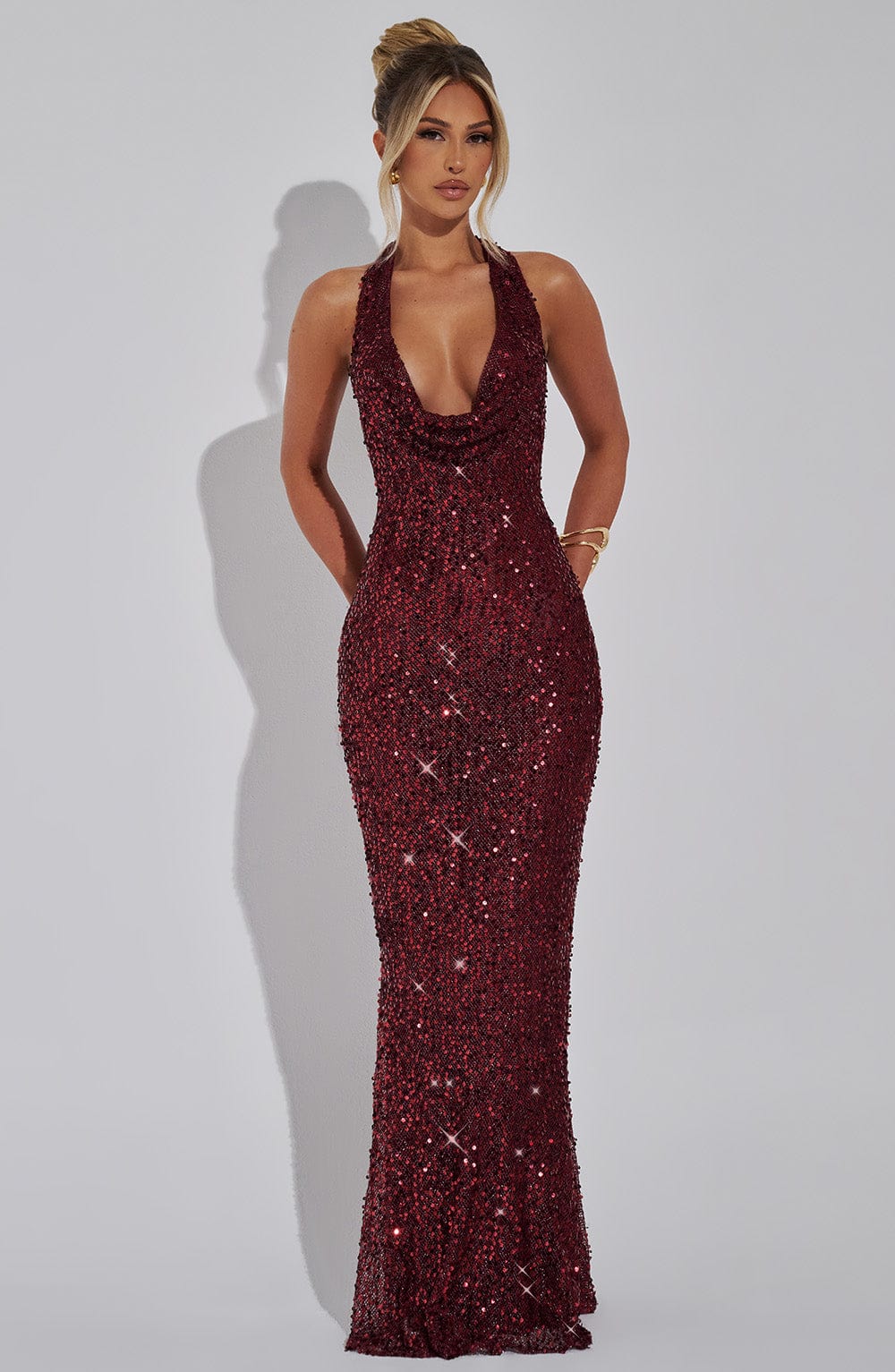 Lorena Maxi Dress Wine Lined