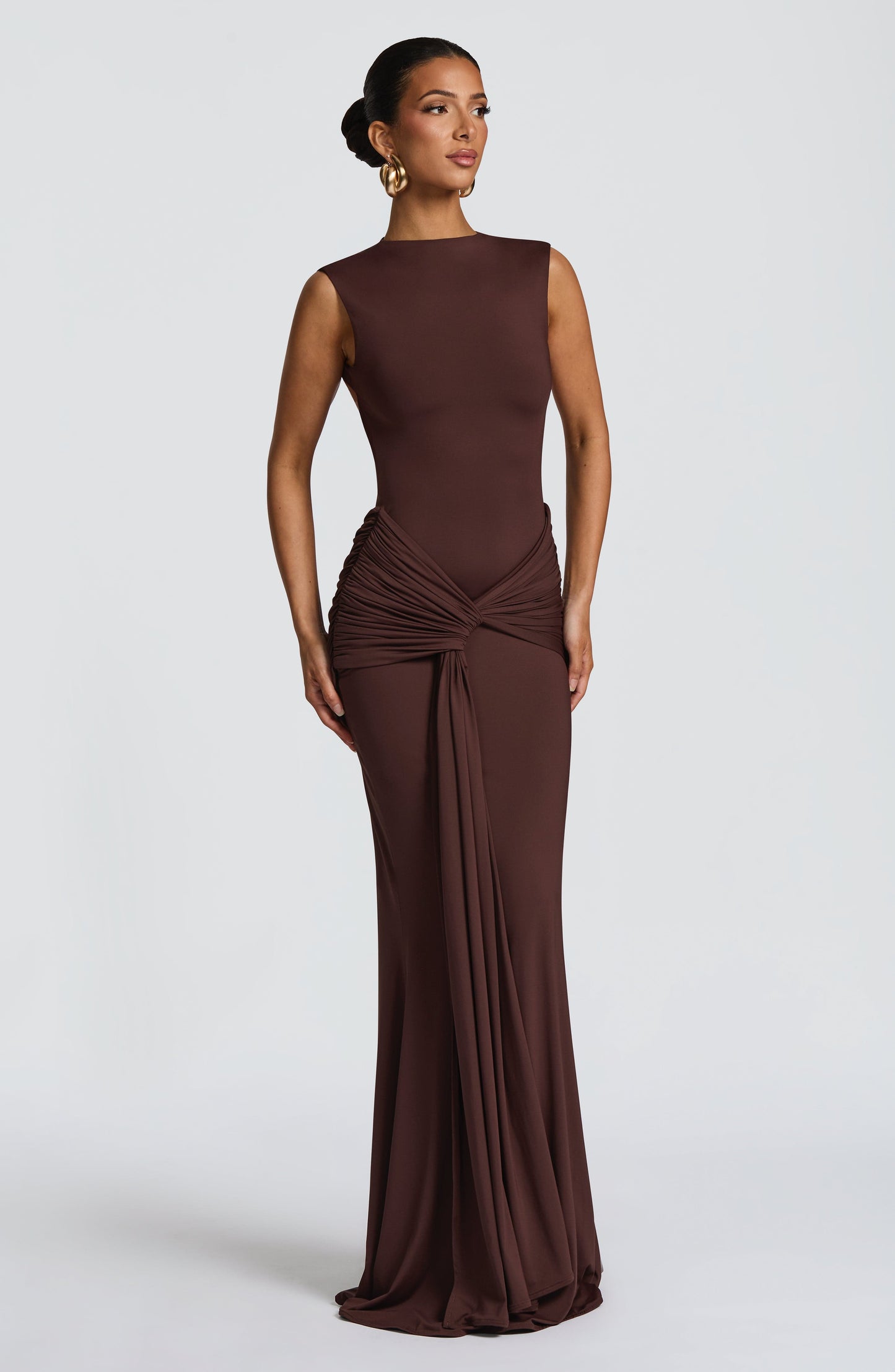 Lorenza Maxi Dress Plum Brown