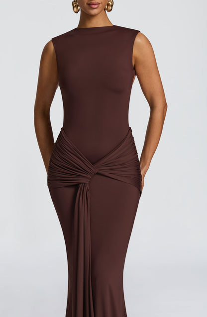 Lorenza Maxi Dress Plum Brown