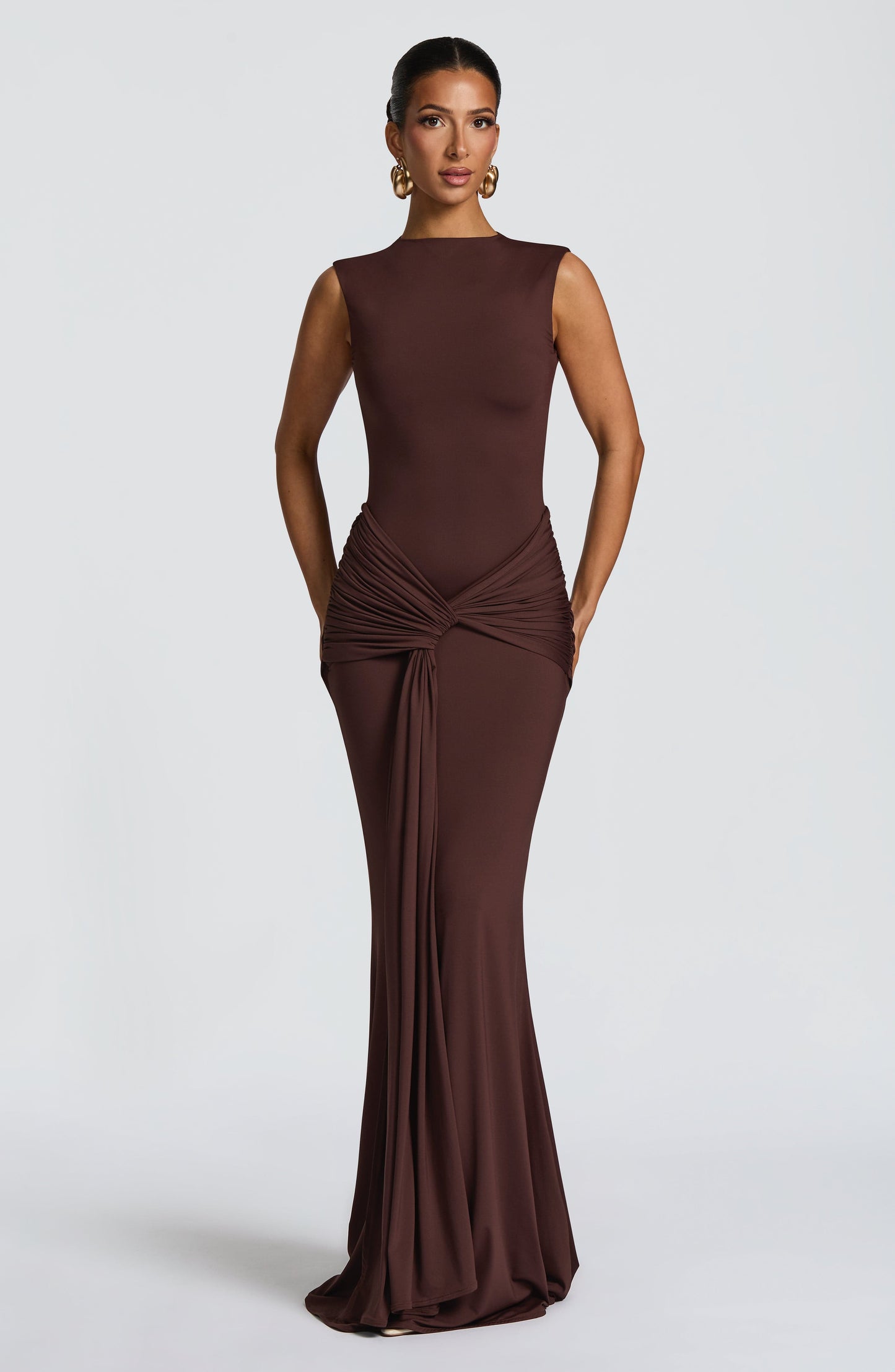 Lorenza Maxi Dress Plum Brown