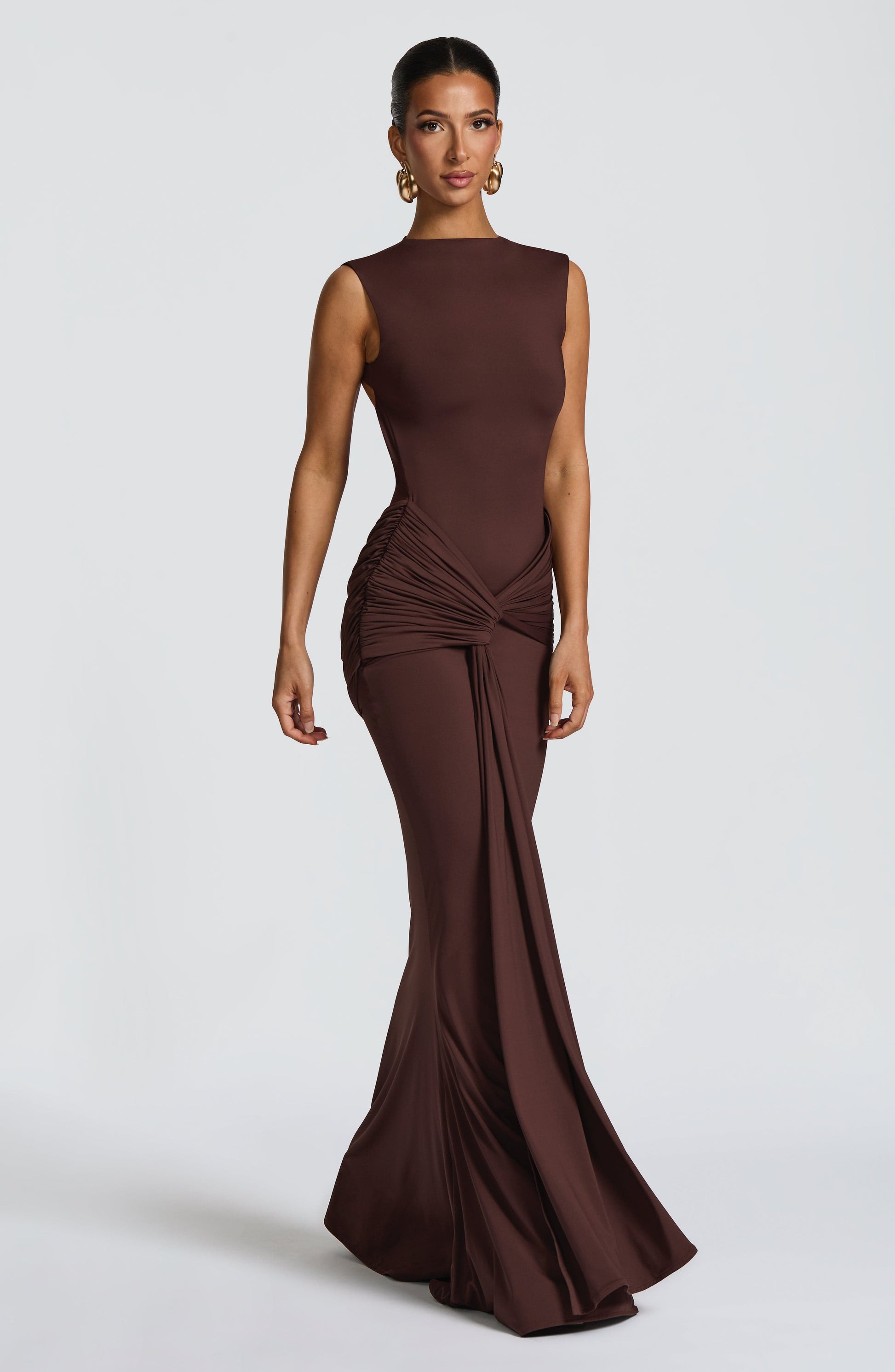 Lorenza Maxi Dress Plum Brown