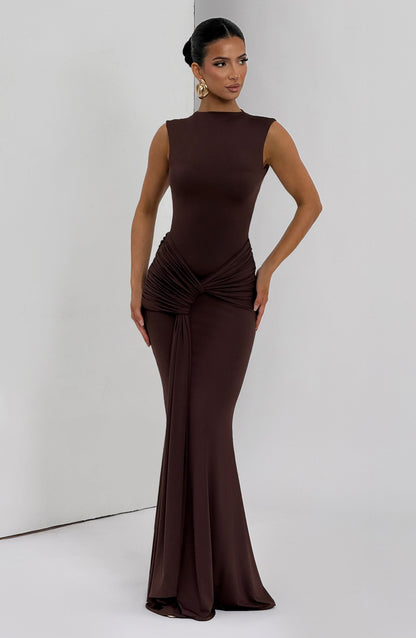 Lorenza Maxi Dress Plum Brown