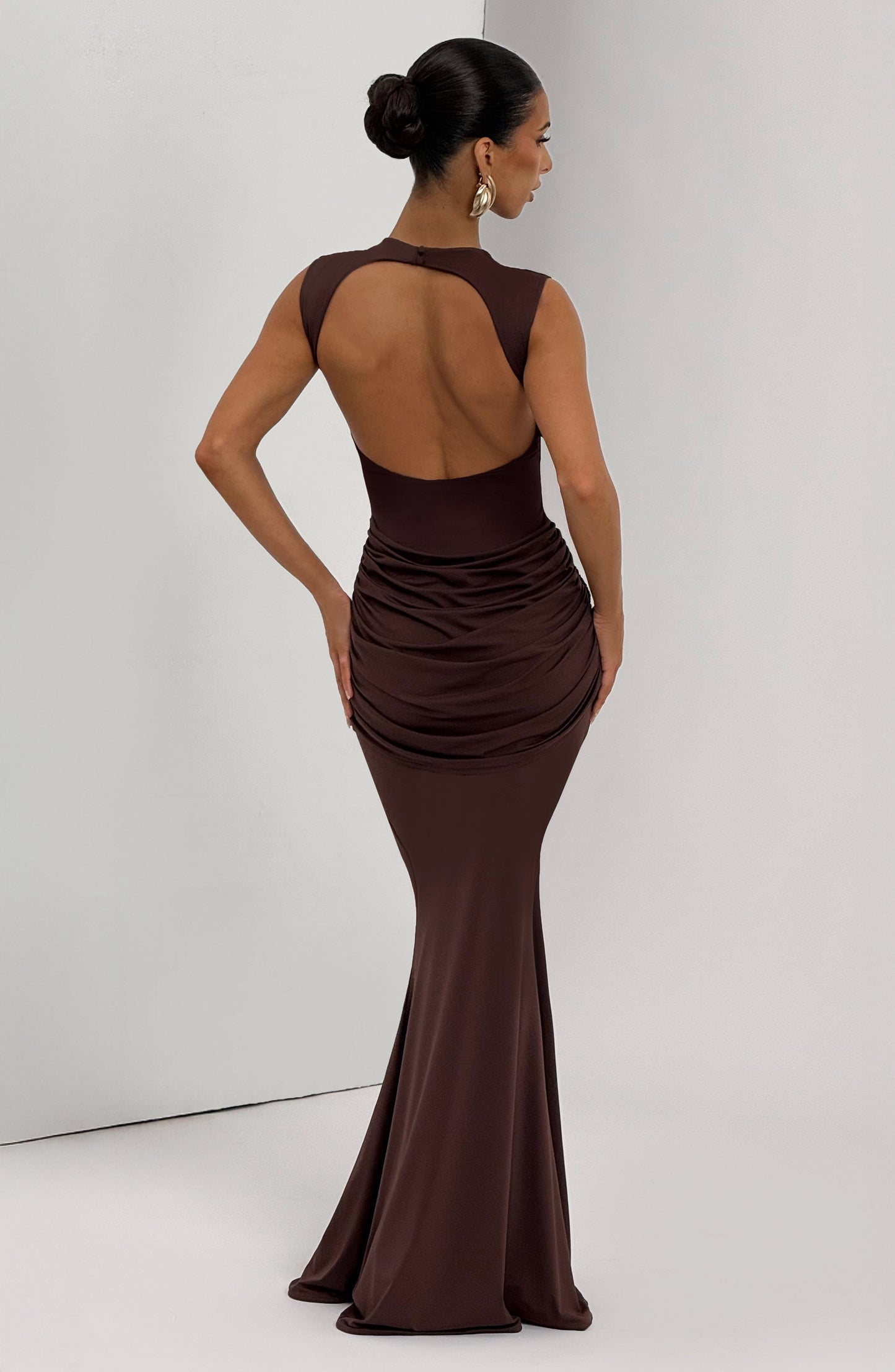 Lorenza Maxi Dress Plum Brown