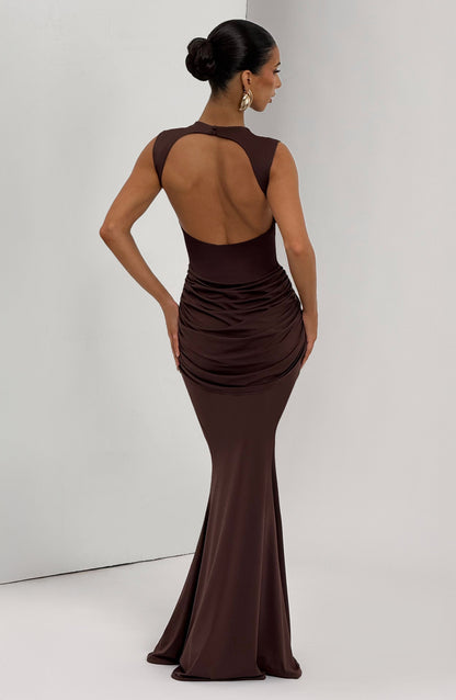 Lorenza Maxi Dress Plum Brown