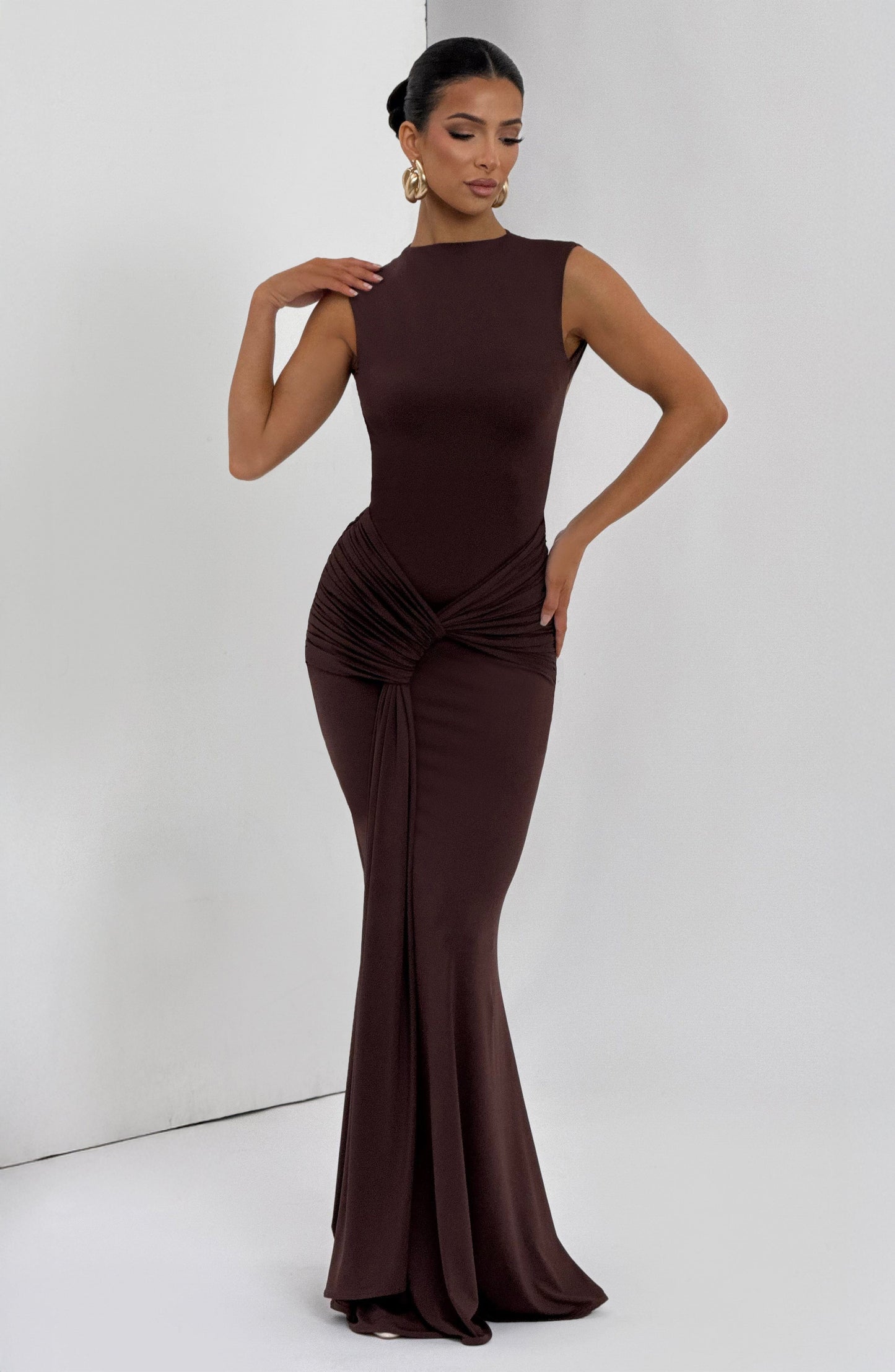 Lorenza Maxi Dress Plum Brown