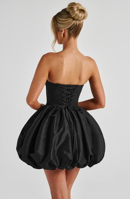Lotus Mini Dress Black