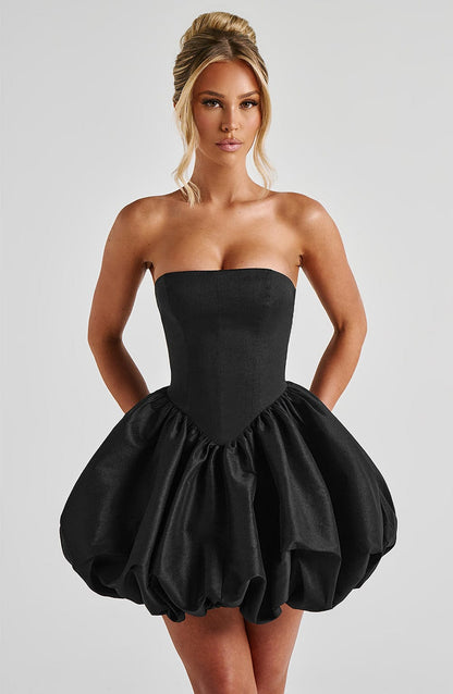 Lotus Mini Dress Black