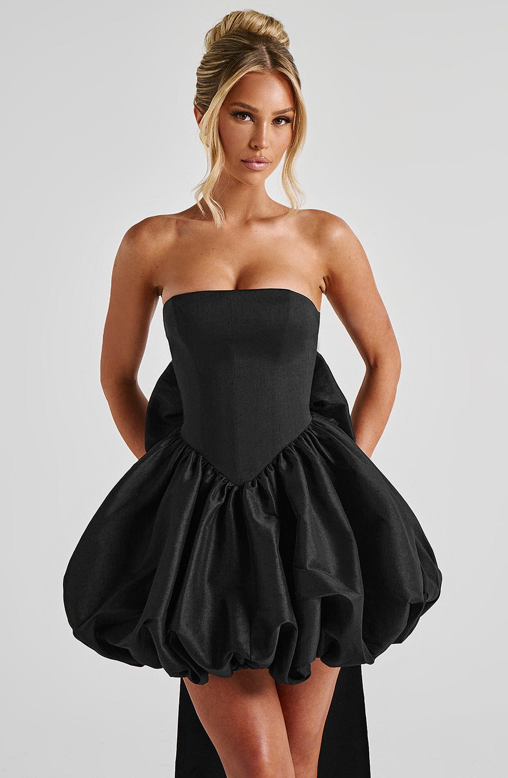 Lotus Mini Dress Black