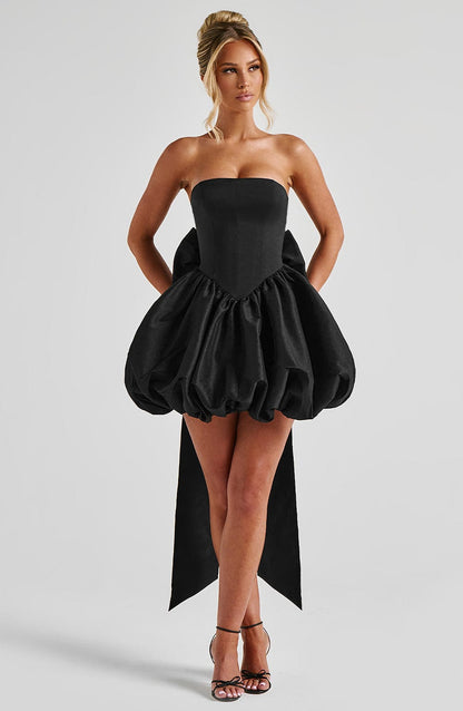 Lotus Mini Dress Black