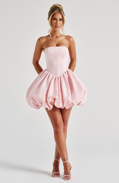 Lotus Mini Dress Blush